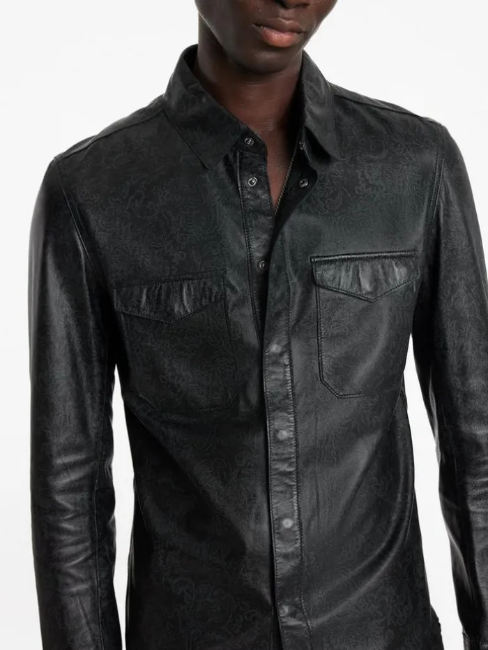 Shop John Varvatos TRAVIS SHIRT JACKET BLACK