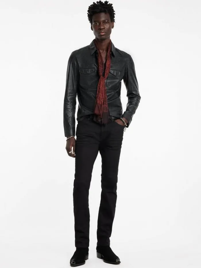 Shop John Varvatos TRAVIS SHIRT JACKET BLACK