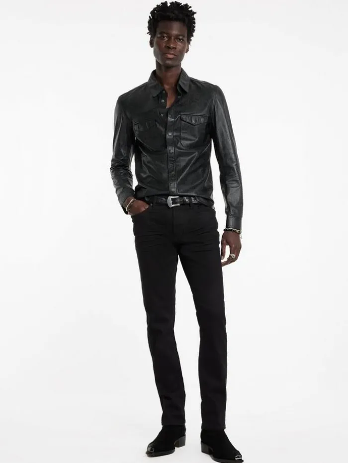 Shop John Varvatos TRAVIS SHIRT JACKET BLACK
