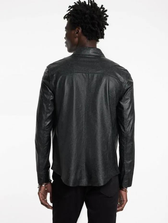 Shop John Varvatos TRAVIS SHIRT JACKET BLACK