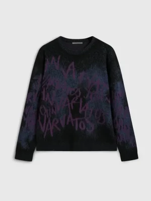 Clearance John Varvatos VINHETA CREWNECK SWEATER BLACK