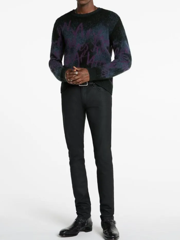 Clearance John Varvatos VINHETA CREWNECK SWEATER BLACK