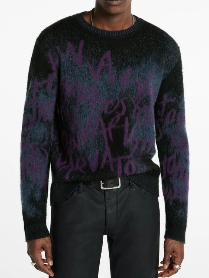 Clearance John Varvatos VINHETA CREWNECK SWEATER BLACK