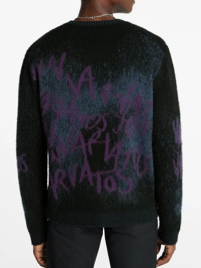 Clearance John Varvatos VINHETA CREWNECK SWEATER BLACK