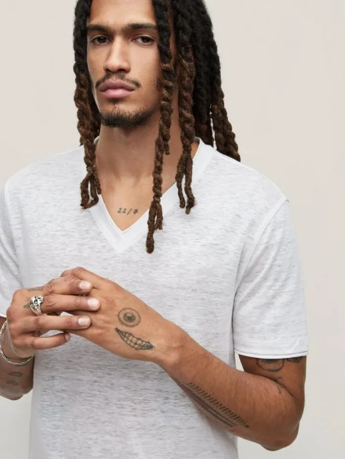 Outlet John Varvatos WOOSTER V-NECK WHITE